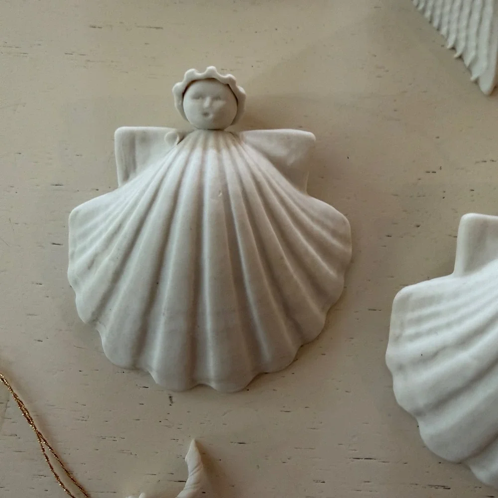 MARGARET FURLONG Angel Ornaments Seashells Porcelain Broken Christmas
